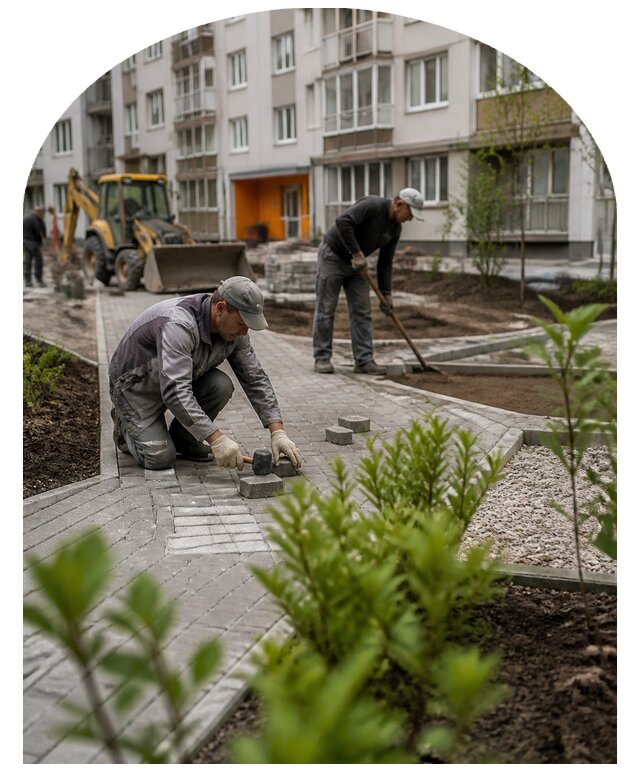 Благоустройство двора многоквартирного дома в Пугачёве